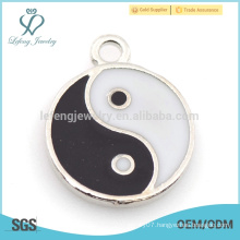 Wholesale enamel Yin Yang alloy charm for bracelet